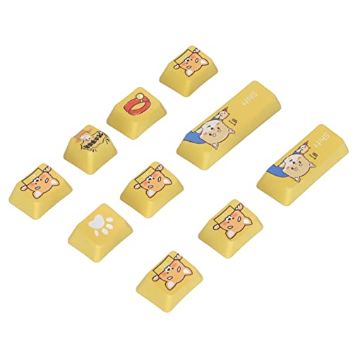 plplaaoo Capuchons de Touches de Clavier en PBT personnalisés, Couleur vive, par Sublimation, pour claviers mécaniques, 10 pièces, Style Chien Mignon, résistants à l'usure, durables, DIY – vue 9