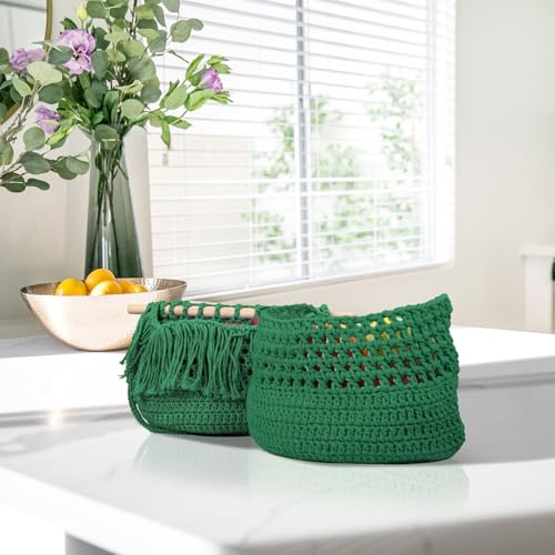 Image of Macrame Cotton Cord 5mm x 100 m, ZUEXT 100% Natural Handmade Colorful 4 Strands Twisted Braided Cotton Rope for Wall Hanging Plant Hangers Gift Wrapping Tapestry DIY Crafts(100m, Emerald Green) | 100% Natural Handmade, 4 Strands Twisted Cotton Rope, For Wall Hanging Plant Hangers Gift Wrapping Tapestry DIY Crafts, 100m