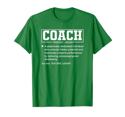 Coach Definition Funny Coach's Sports Instructor T-Shirt, Men, Kelly Green, XX-Large