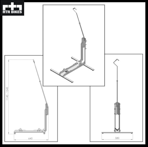 RTR BIKES Brutus Up Vertical Bike Stand for Garage & Indoor &ndash; 2-in-1 Floor Rack for E-Bikes up to 66 lbs &ndash; Fits 24-29" Wheels & 3.5" Wide Tires &ndash; No Drilling Upright Storage