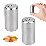 2 Stück Salz Und Pfefferstreuer,Salz Und Pfefferstreuer Klein,Edelstahl Küche Pfeffer Set,Salzstreuer für Streuer Gewürzstreuer,Klein-Salz-Pepper, Mini Salt Salz-Und Zum Salzflasche Tragbar