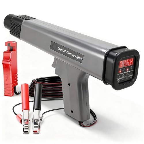 WODHMIEY Zündlichtpistole mit LED-Digitalanzeige, 12V Timinglampe. Geeignet für Zwei- und Viertaktmotoren in Autos, Motorrädern und Booten. Ideal zur Zündzeitprüfung, Ergonomisches Pistolengriffdesign