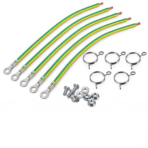 Image of Wiska COMBI E-Spring M25 Brass Earthing Springs with Earth Leads and Screws (Pack of 5) – E-SPRING25