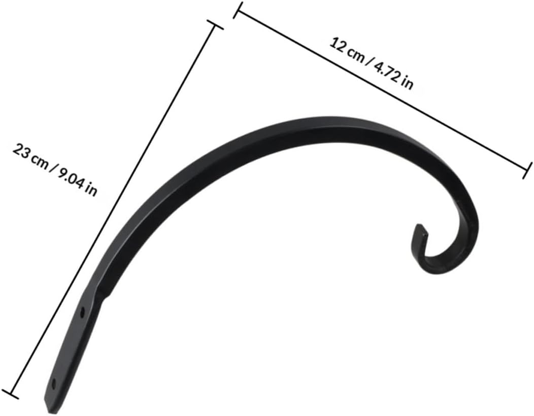 KICHOUSE Wall Planter Hook and Iron Plant Hanger for Garden Basket 8.5-inch Black Hanging Plants Bracket for Outdoor Indoor Wall Mounted