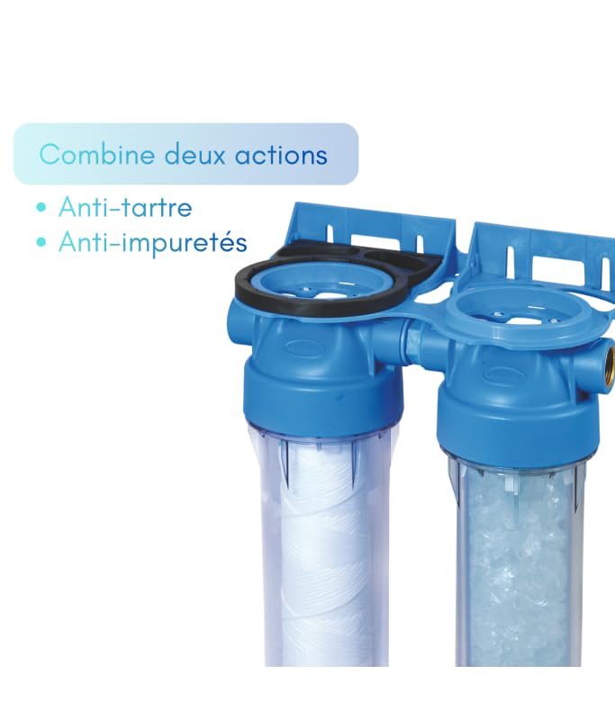 Double filter Anti-scale and Anti impurities with by-pass