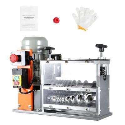 Happybuy Automatic Wire Stripping Machine, 0.06-1.26 Electric Motorized Cable Stripper, 750W Power, 98 ft-min Speed, with Visible Depth Gauge and 10 Channels, Ideal for Scrap Copper Recycling