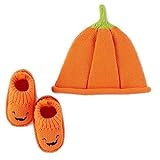 Carter's Pumpkin Halloween Hat and Bootie Set