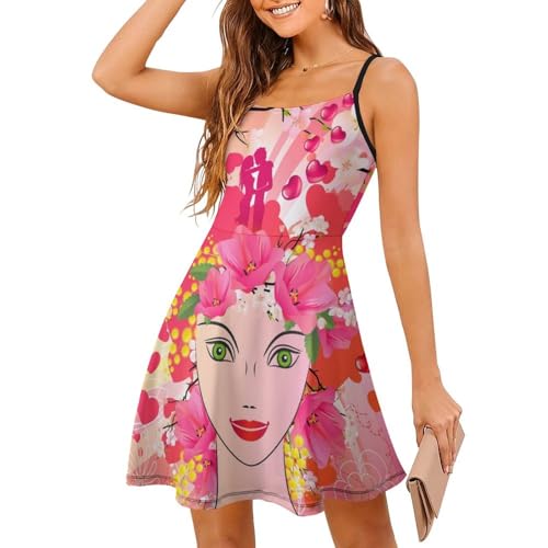 Robe d'été à bretelles spaghetti pour femme - Robe de plage courte