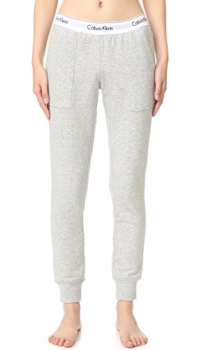 Calvin Klein Women's Modern Cotton Jogger Pant, Grey Heather, XL