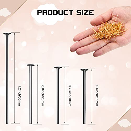 2800 Pieces Headpins For Making Jewelry Flat Head Pins Set 0.63 Inch 0.71 Inch 0.79 Inch 1.18 Inch Jewelry Making Head Pins Mix Beading Pins For Diy Jewelry Making (Multicolor) #TOP3