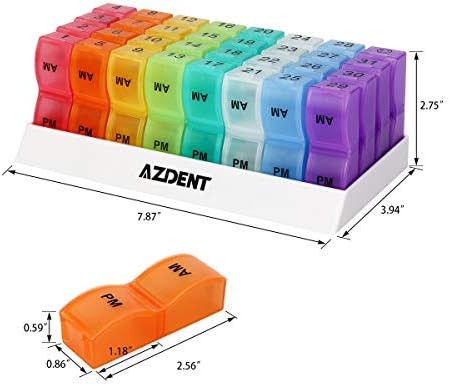 AZDENT Monthly Pill Organizer Boxes Two Times a Day AM PM 31 Days Pill Cases Pill Dispenser Container for Vitamin Pills Fish Oil Supplements