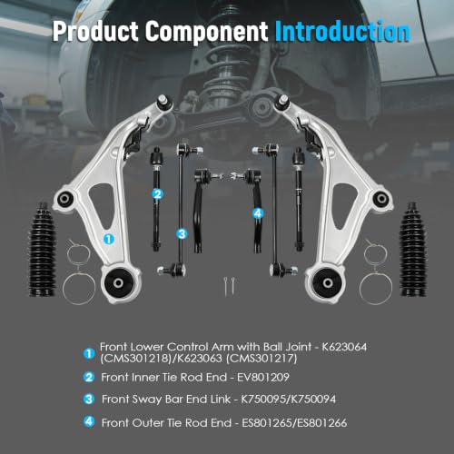 Globclufix 10PC Front Lower Control Arm Front Lower Control Arm Suspension by Globclufix - Used condition - Image 3