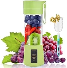 Portable Blender, 380ml/13oz USB Rechargeable Mini Blender with 6 Blades for Smoothies, Baby Food, Travel & Office, BPA-Free, 30W Cordless Juicer Cup