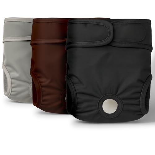 Pet Magasin Reusable Dog Diapers Female Washable, Premium Doggie Diapers for Female Dogs for Period Heat, Pack of 3, Highly Absorbent Dog Diaper for Heat, Incontinence (Original, XS (10”-12” Waist))