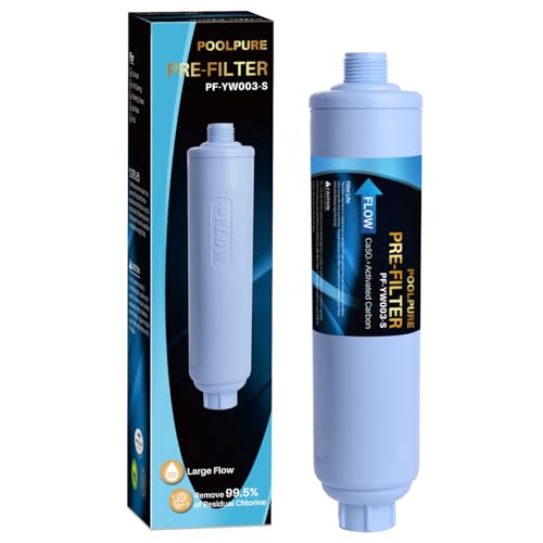 POOLPURE Garden Hose Water Filter for Filling Hot Tub, Pool, Spa, Reduces Chlorine, Heavy Metals, Odor, Pre Filter Ideal for Organic Gardening, Farming, Fits Any Standard 3/4