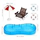 VICASKY Wichtel Zubehör Sommer Mini Liegestuhl Deko Klein Miniatur Pool Strand Set Mikrolandschaft Dekoset Poolparty Geschenk Strand-Mikrolandschaft 1:12 Strandkorb StrandköRbe Sommerdeko Garten