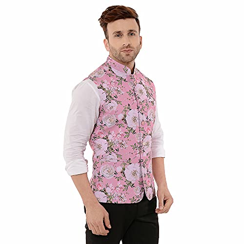 Image of Hangup mens printed nehru jacket 6A PRINTED NEHRU