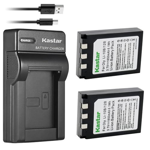 Kastar Battery & Slim USB Charger for Olympus LI-10B,