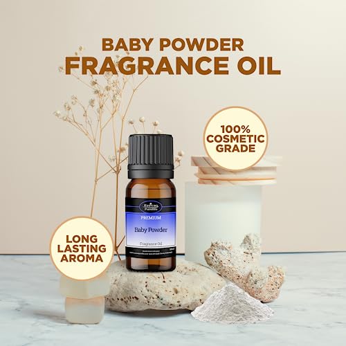 Essican Purelife Baby Powder Fragrance Oil for Candle Making Scents 100ml, Scented Oils for Humidifier - Long Lasting Aroma Candle Scents Wax Melt Fragrance Oils for Soap Making & Bath Bombs
