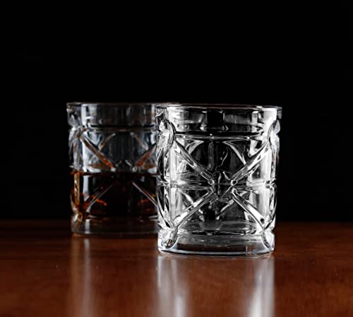 Circleware Bristol Heavy Base Whiskey Glasses, Set Of 4 Drinking Glassware For Water, Juice, Iced Tea, Beer, Wine, Liquor Brandy, Bourbon, 11.33Oz, Clear #TOP1