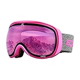 Extremus MilkRun Ski Goggles, Lightweight Snow Sports Goggles, Wide View Snowboard Snow Goggles for Men Women, Matt Pink Frame, Coral Pink Crystal Tint Lens