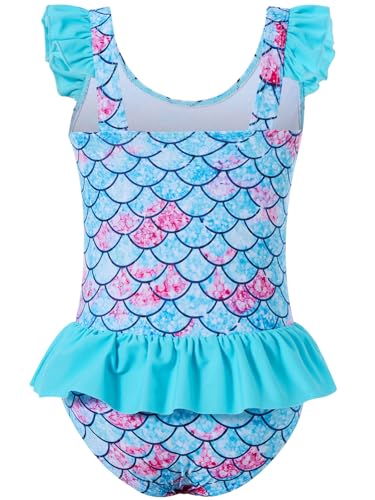 Vieille Toddler Little Girls One Piece Swimsuits Ruffles Bathing Suits Mermaid Dinosaur Swimwear 2-7T2