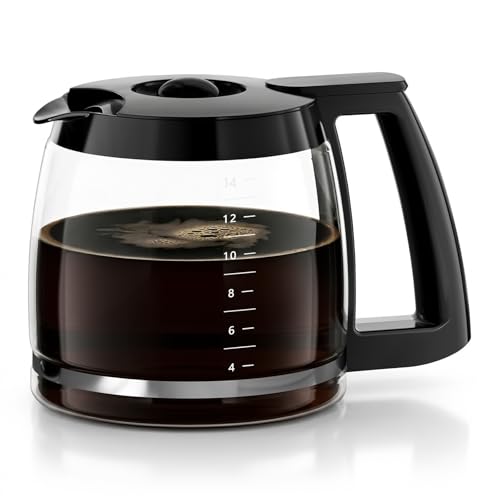 14 Cup Coffee Pot Replacement Compatible with Cuisinart Coffee Makers DCC-3200, DCC-2200, DCC-2200RC, DCC-2600, DCC-2800, DCC-3200FR, CBC-7200PC, DCC-1800FR, 14 cups carafe replacement