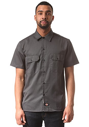 Dickies Mens Big Tall Short Sleeve Work Button Down Shirt, Charcoal, 3X-Large Us #TOP3