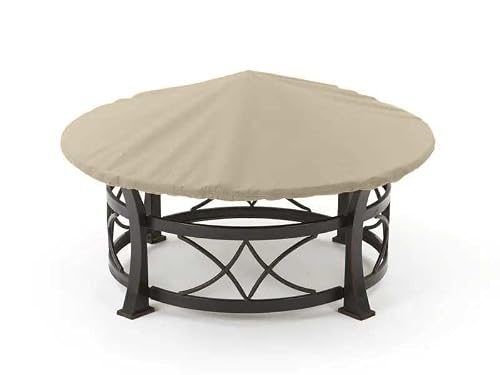 Covermates Elite Round Fire Pit Top Cover, Polyester, 30-36 Dia, Khaki