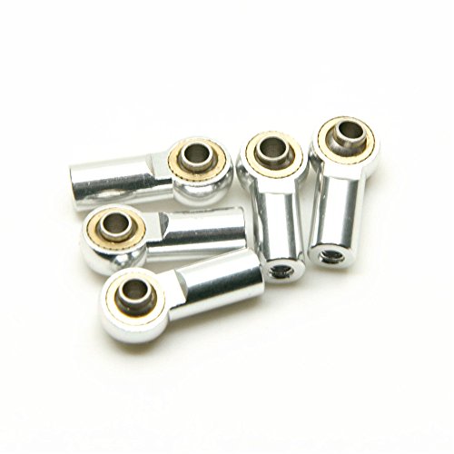 10Pcs M3 Aluminum Ball Head Holder Link Rod Ends Joint Linkage For 1/10 Rc Axial Scx10 F350 D90 Etc. Rc Crawler Accessories (Silver) #TOP4