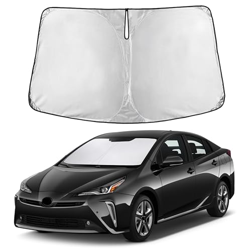 Image of Autovir Windshield Sun Shade Fit for 2016-2020 2021 2022 Toyota Prius Hatchback Sunshade, Front Car Window Shades Sun Visor, Blocks UV Rays & Heat, Car Accessories