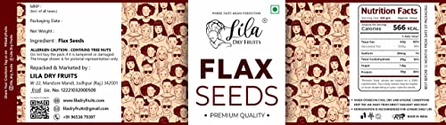 Image of LILA DRY FRUITS Flax Seeds 100 gms | Fibre Rich Raw Unroasted Flax Seed for Hair Growth | Diet Food for Weight Management | Alsi Seeds for Eating | Avise Ginjalu Seeds Perfect for Gifting