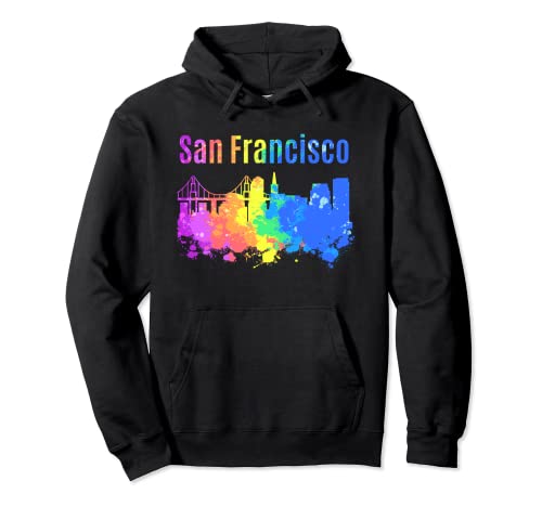 San Francisco California acuarela horizonte recuerdo y regalo Sudadera con Capucha