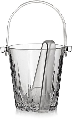 Circleware CG Karat Cube Plastic Tongs Home & Kitchen Tray Entertainment for Double Old Fashioned Whiskey, Drinking Glasses, Beer, Water, Juice, Cold Beverages, 5