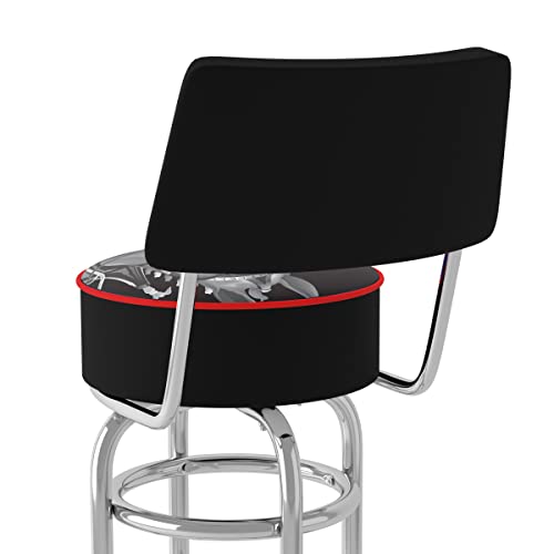 Trademark Gameroom Bar Stool - Budweiser Clydesdale Black Stool With Foam Padded Seat And Back - Swivel Chair For Game Room, Garage, Or Home Bar #TOP5