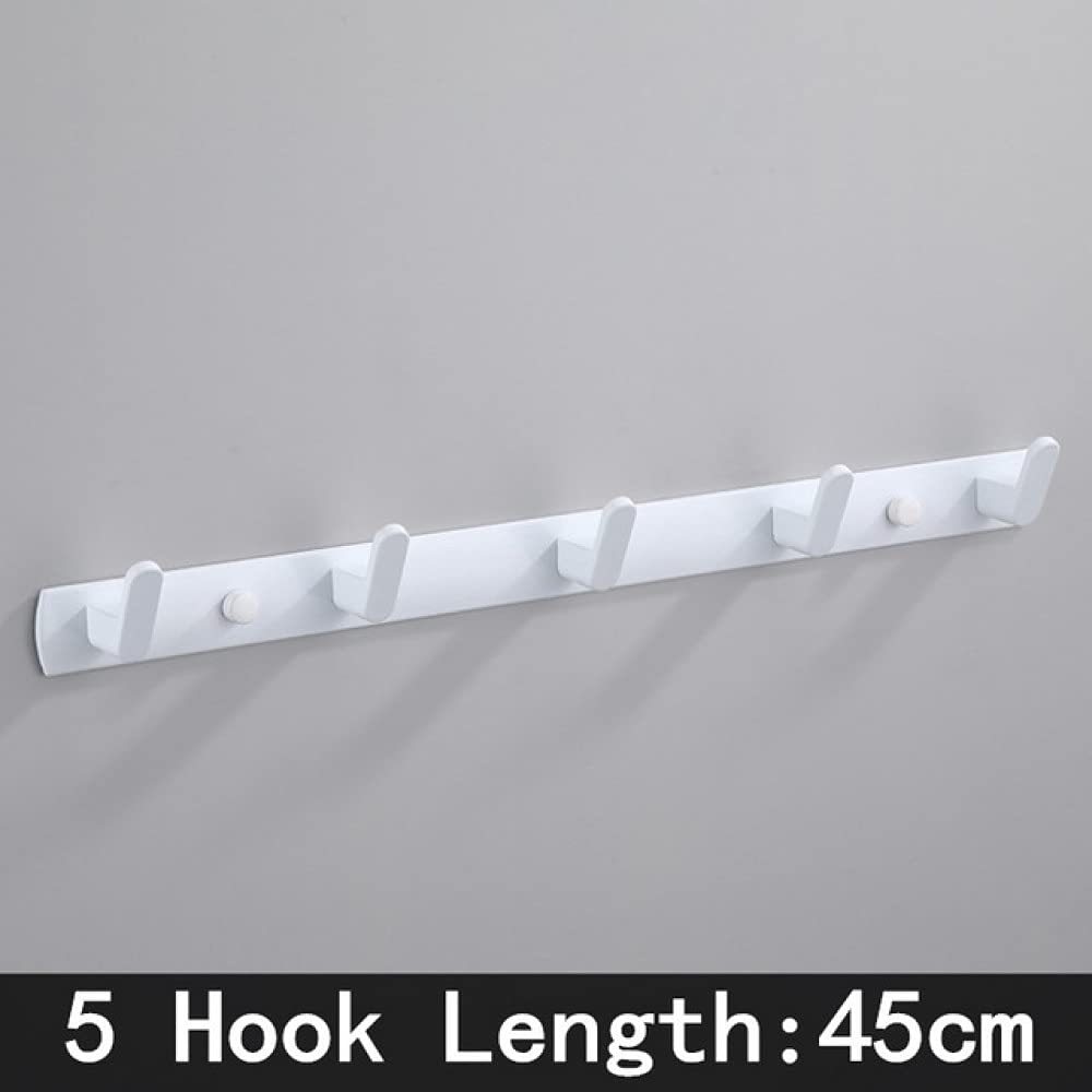 Patère de salle de bain en aluminium brossé doré avec 5 crochets