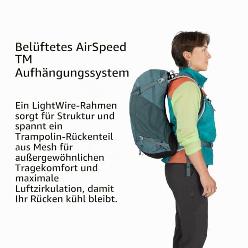 Osprey Hikelite Unisex-Wanderrucksack, 26L, Tungsten-Yellow – Ansicht 3