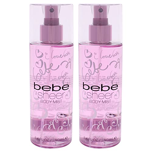 Image of Bebe Sheer Body Mist - Body Spray for Women - Sensual and Flirtatious Women's Fragrance with Citrus Cocktail, Pink Peony, and Sandalwood Notes - 8.4 oz Pack of 2