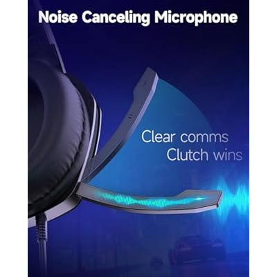 AOC Wired Gaming Headset, Surround Sound Headphones for Xbox Series X|S PS5 PC Switch, Noise Canceling Over-Ear Gaming Mic, RGB Lights, 50mm Drivers, 3.5mm Jack, Black