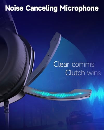 AOC Gaming Headset with Microphone for Ps5 Ps4 PC, Gaming Headphones with Mic,Noise Cancelling Headset for Nintendo Switch/3DS Xbox Series X/S, Switch, Laptop, Mac, Phone Black - Image 4