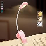 Vekkia Rechargeable Book Light for Reading in Bed, 3 Color x 3 Brightness, Lightweight Reading Light