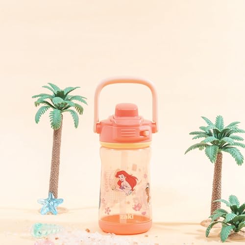 Zak Designs Disney Princess Beacon Kid Water Bottle for Travel, 12oz Plastic is Durable and Leak-Proof with Liquid Lock Spout, Carry Handle, Protective Base (Ariel, Cinderella, Moana, Rapunzel, Tiana) by Zak Designs - Image 3