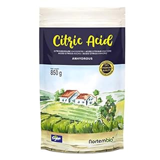 Nortembio Citric Acid 850 g. Powder Anhydrous, Best for Bath Bombs. 100% Pure. For Organic Production. E-Book Included.