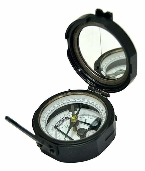 Working Brass Brunton Pocket Transit Compass with Leather Case, Brunton Compass-picture-18