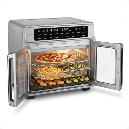 Image of Kitchen Elite French Door Air Fryer Oven, Stainless Steel, 26 Quarts