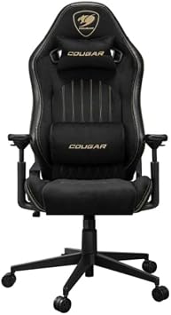 COUGAR Explore Royal F Gaming Chair with Breathable Velvet Fabric & PVC Leather, 3D Armrests, Lumbar & Neck Pillows