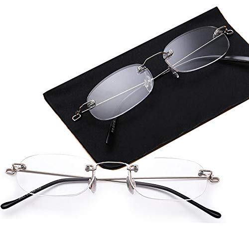 Viseng L1000-1.5 2 Pairs Unisex Super Lightweight Rimless Quality Readers Ultra Thin Clear Lenses Frameless Reading Glasses +1.5 thumb #2