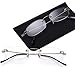 Viseng 2 Pairs Unisex Super Lightweight Rimless Quality Readers Ultra Thin Clear Lenses Frameless Reading Glasses +2.5