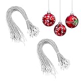 Fox Claw Colgador de adorno de 20 cm, para etiquetas, cuerda de cierre a presión, cordón metálico con cierre a presión, para Navidad, día de San Valentín, fiesta, decoración colgante (plata, 200)