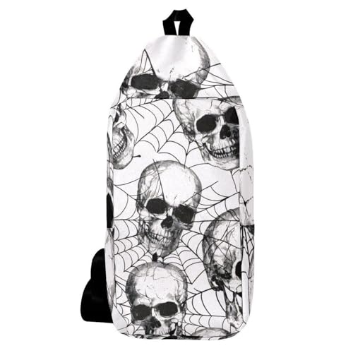 Mochila bandolera ligera para hombre y mujer con diseño de calavera